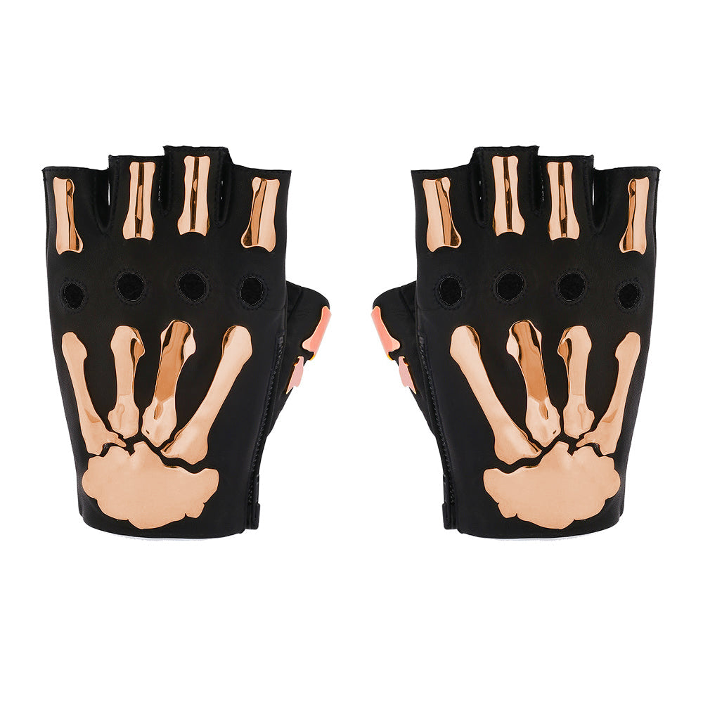FINGERLESS METAL BONES GLOVES
