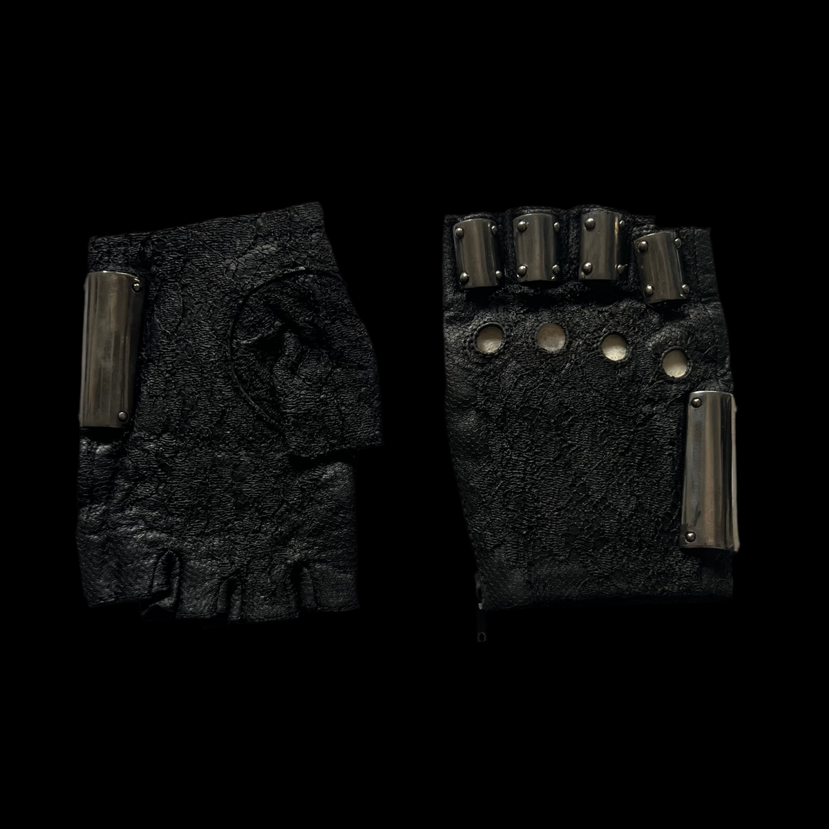 SAMPLE SALE BLACK LACE ARMOR GLOVES WOMENS 7.5