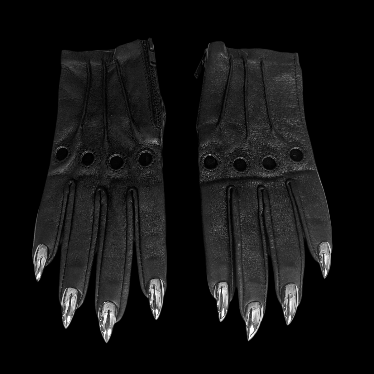 SAMPLE SALE BLACK SARAH NAIL GLOVES  WOMENS 6.5