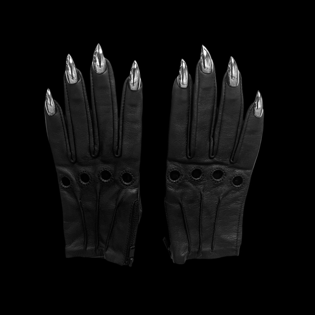 SAMPLE SALE BLACK SARAH NAIL GLOVES  WOMENS 6.5