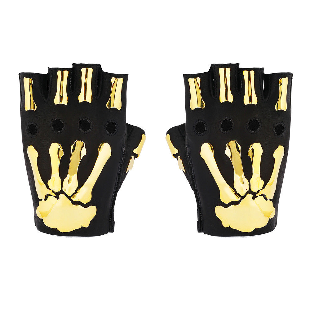 FINGERLESS METAL BONES GLOVES