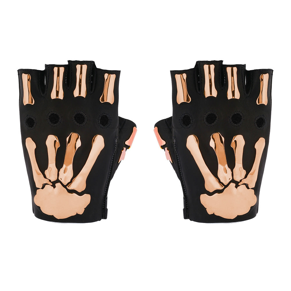 FINGERLESS METAL BONES GLOVES