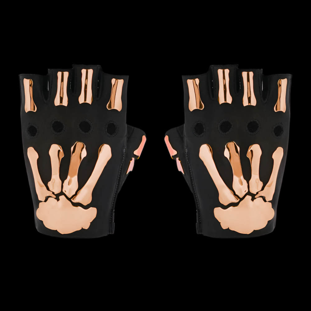 FINGERLESS METAL BONES GLOVES