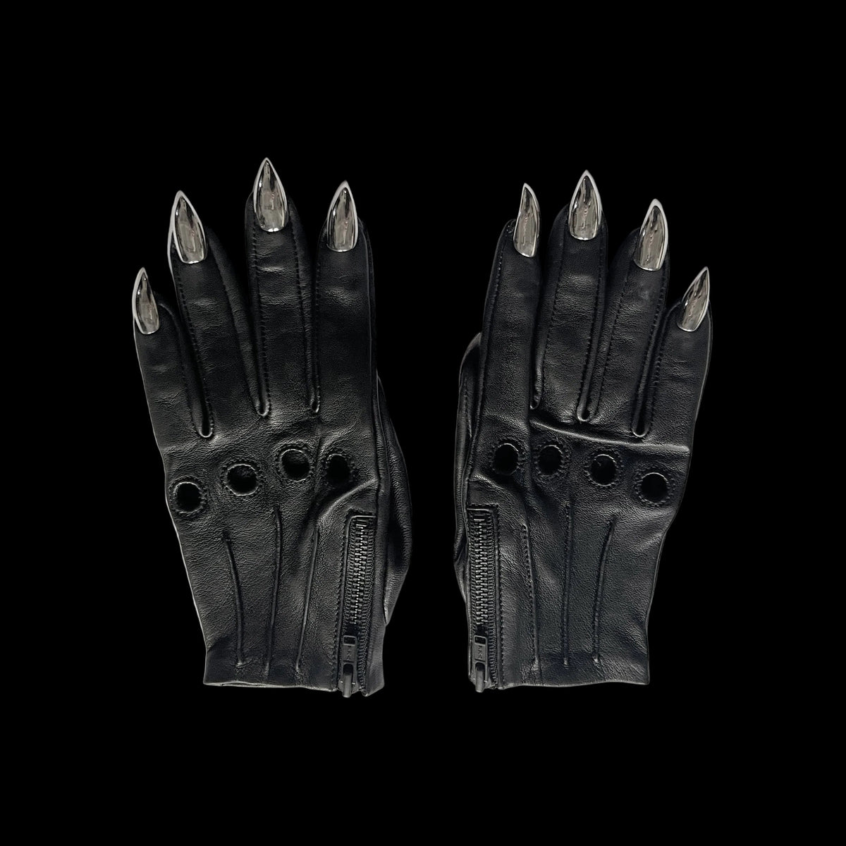SAMPLE SALE BLACK SARAH NAIL GLOVES  WOMENS 6.5