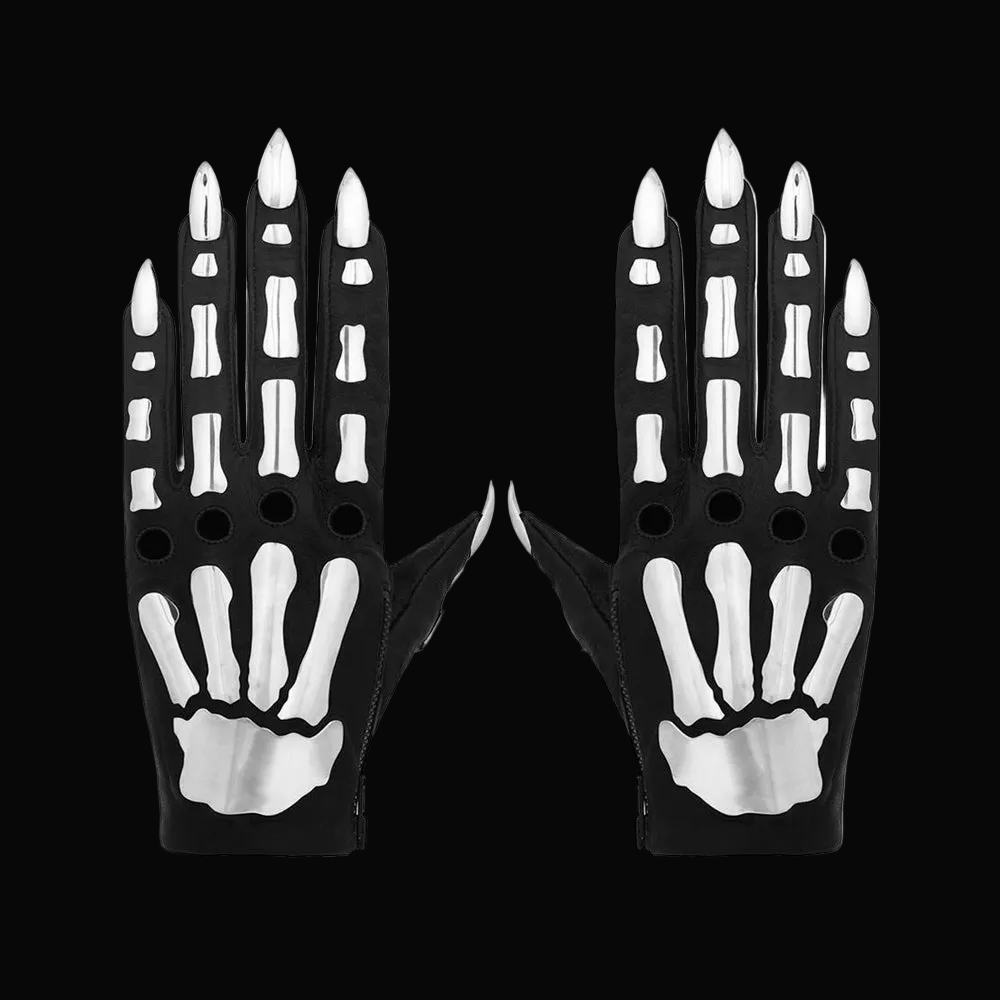 FULL METAL BONES GLOVES WITH STILETTO NAILS