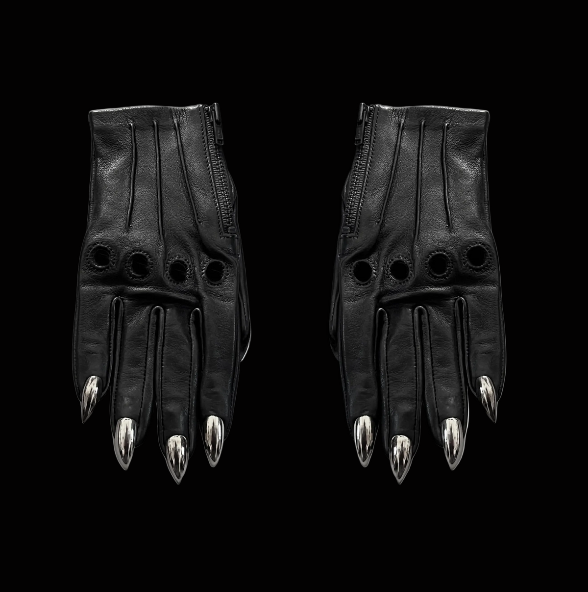SAMPLE SALE BLACK SARAH NAIL GLOVES  WOMENS 6.5