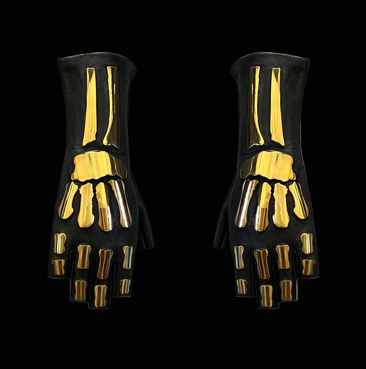 SAMPLE SALE FINGERLESS METAL BONES GLOVES - MEN'S 8.5