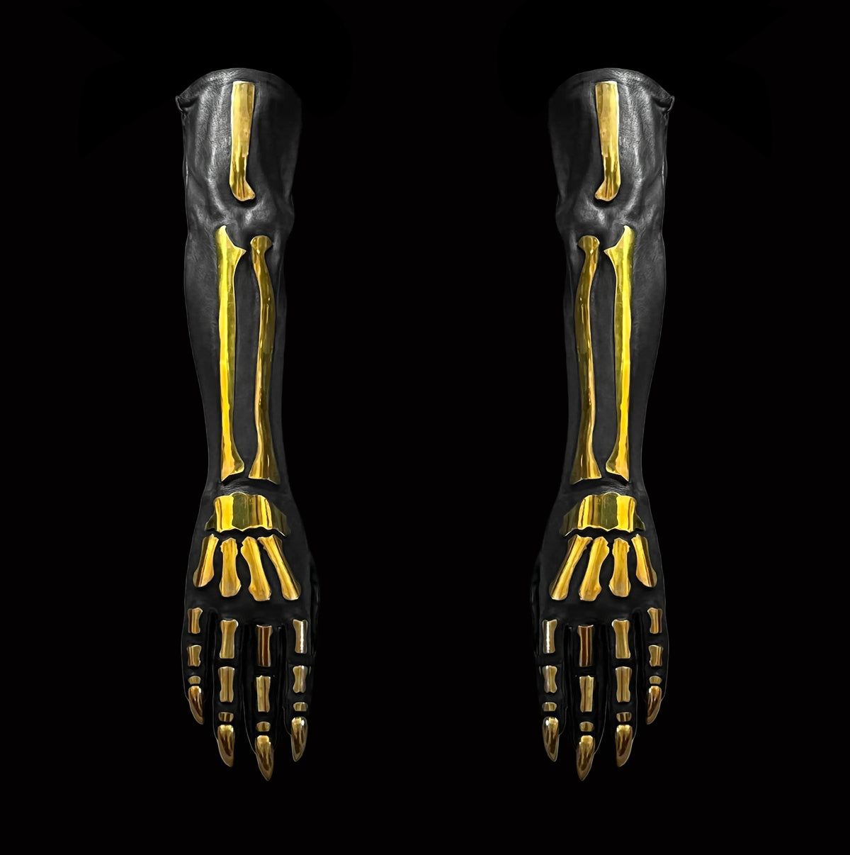 SAMPLE SALE XL STILETTO METAL BONES OPERA GLOVES - WOMEN'S 7.5