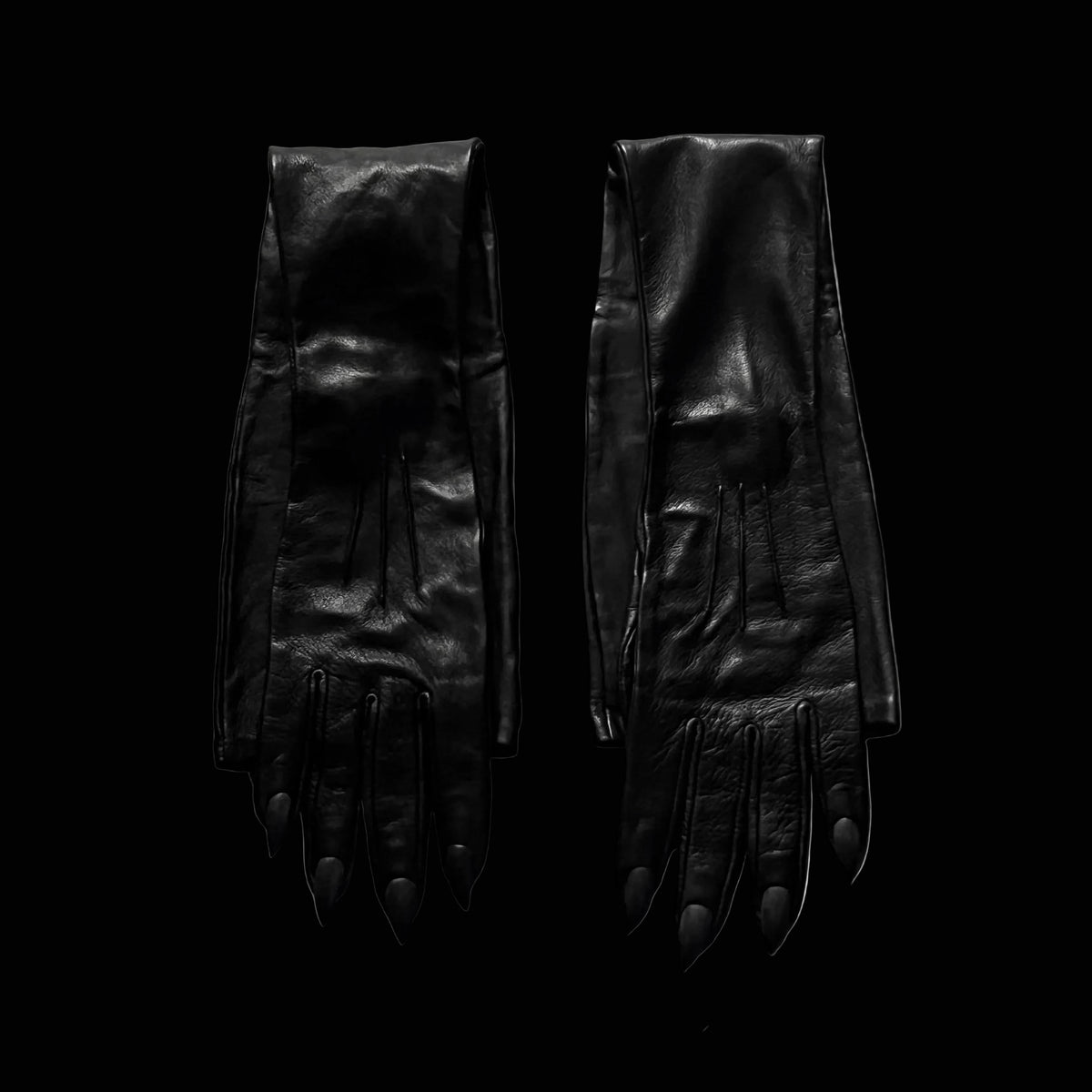 SAMPLE SALE STANDARD OPERA GLOVES MATTE BLACK NAILS WOMENS 7.5