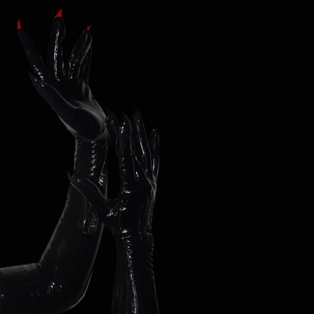 THE RED BTTMS PATENT OPERA NAIL GLOVES